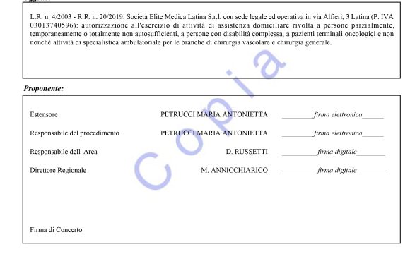 Autorizzazione all’esercizio di attività di assistenza domiciliare (in fase di Accreditamento)